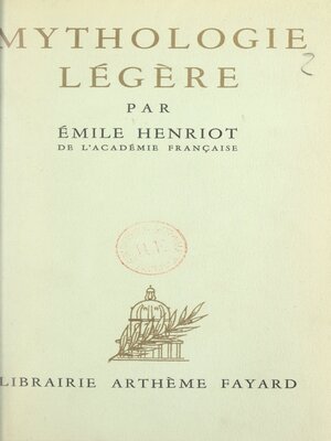 cover image of Mythologie légère